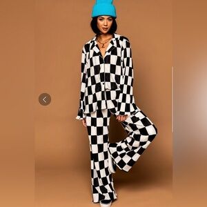 Dressed in LALA checkered plisse set